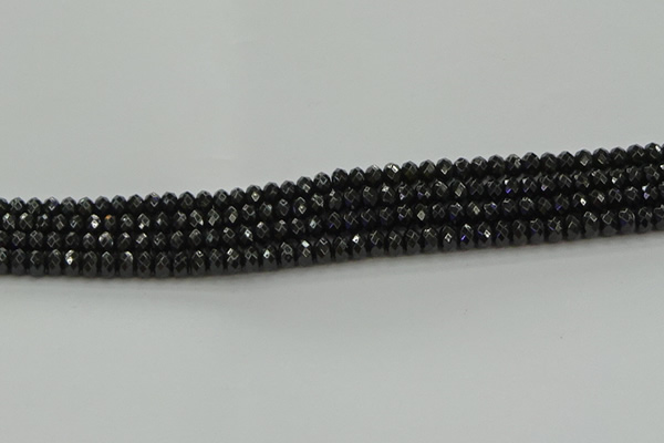 CBS532 15.5 inches 3*5mm faceted rondelle black spinel beads