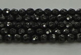 CBS534 15.5 inches 3mm faceted round black spinel beads