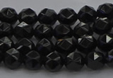 CBS536 15.5 inches 6mm faceted round black spinel beads