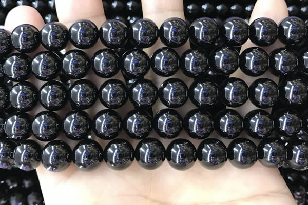 CBS543 15.5 inches 10mm round black spinel gemstone beads