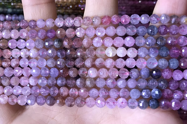 CBS560 15.5 inches 4mm faceted round pink spinel beads wholesale