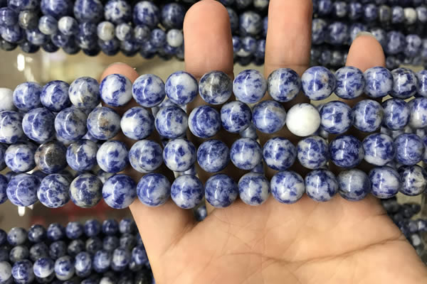 CBS603 15.5 inches 10mm round blue spot stone beads wholesale