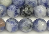 CBS611 15 inches 6mm faceted round blue spot stone beads