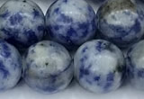 CBS615 15 inches 10mm round blue spot stone beads, 2mm hole