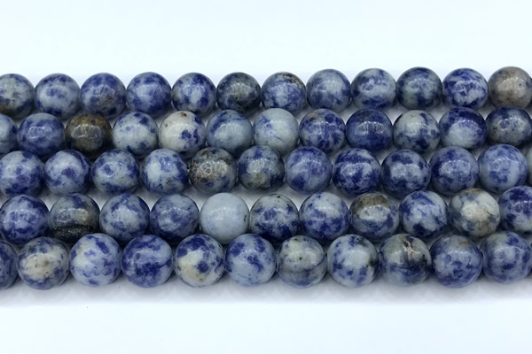 CBS615 15 inches 10mm round blue spot stone beads, 2mm hole