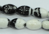 CBW120 15.5 inches 13*18mm rice black & white jasper beads