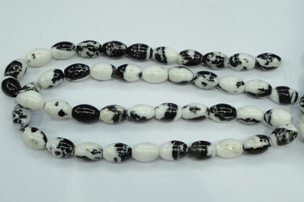 CBW120 15.5 inches 13*18mm rice black & white jasper beads