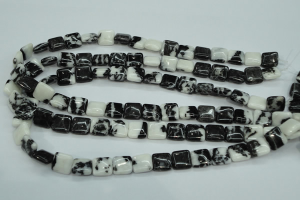 CBW133 15.5 inches 12*12mm square black & white jasper beads