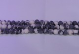 CBW150 15.5 inches 4mm round matte black & white jasper beads