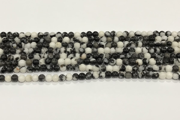 CBW170 15.5 inches 4mm round black & white jasper gemstone beads wholesale