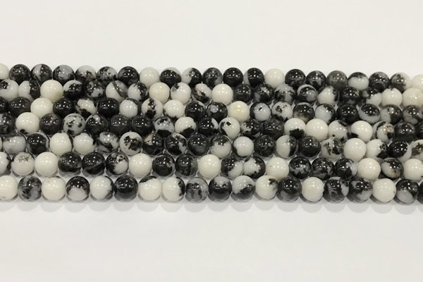 CBW171 15.5 inches 6mm round black & white jasper gemstone beads wholesale