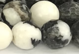 CBW182 15 inches 10mm faceted round black & white jasper beads