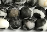 CBW192 15 inches 8mm round matte black & white jasper beads