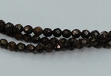 CBZ102 15.5 inches 4mm faceted round bronzite gemstone beads