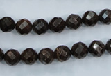 CBZ103 15.5 inches 6mm faceted round bronzite gemstone beads