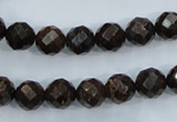 CBZ104 15.5 inches 8mm faceted round bronzite gemstone beads