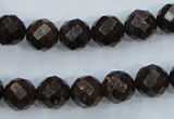 CBZ105 15.5 inches 10mm faceted round bronzite gemstone beads