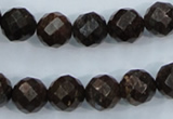 CBZ106 15.5 inches 12mm faceted round bronzite gemstone beads