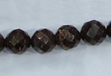 CBZ107 15.5 inches 14mm faceted round bronzite gemstone beads