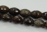 CBZ108 15.5 inches 10*13mm faceted rice bronzite gemstone beads