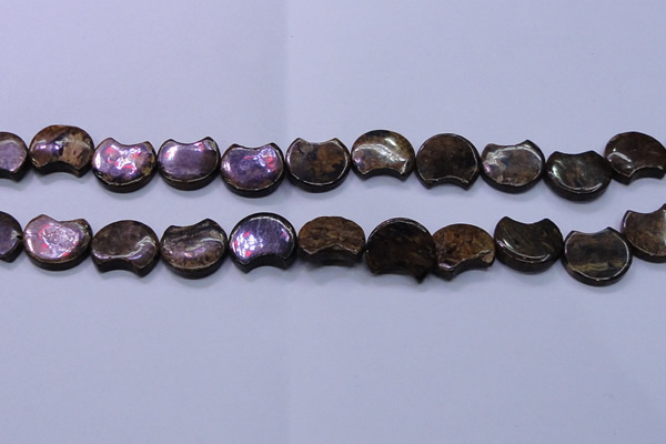 CBZ111 15.5 inches 15*18mm curved moon bronzite gemstone beads