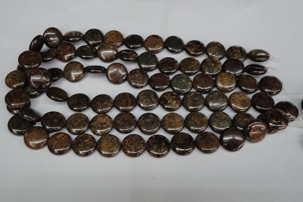 CBZ211 15.5 inches 16mm flat round bronzite gemstone beads