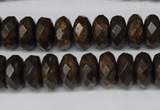 CBZ404 15.5 inches 6*12mm faceted rondelle bronzite gemstone beads