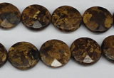 CBZ431 15.5 inches 15mm faceted coin bronzite gemstone beads