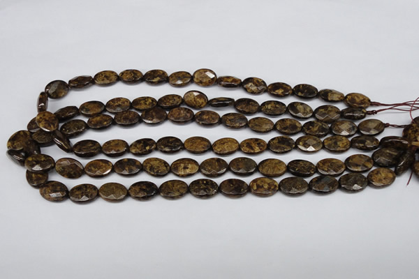 CBZ436 15.5 inches 10*14mm faceted oval bronzite gemstone beads