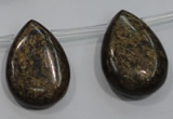 CBZ503 Top-drilled 15*20mm flat teardrop bronzite gemstone beads