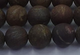 CBZ605 15.5 inches 12mm round matte bronzite beads wholesale