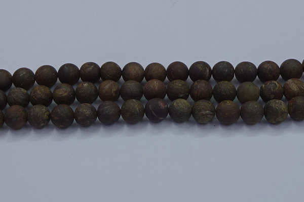 CBZ604 15.5 inches 10mm round matte bronzite beads wholesale