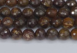 CBZ610 15.5 inches 4mm faceted round bronzite gemstone beads