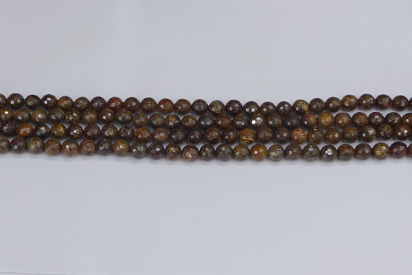 CBZ610 15.5 inches 4mm faceted round bronzite gemstone beads