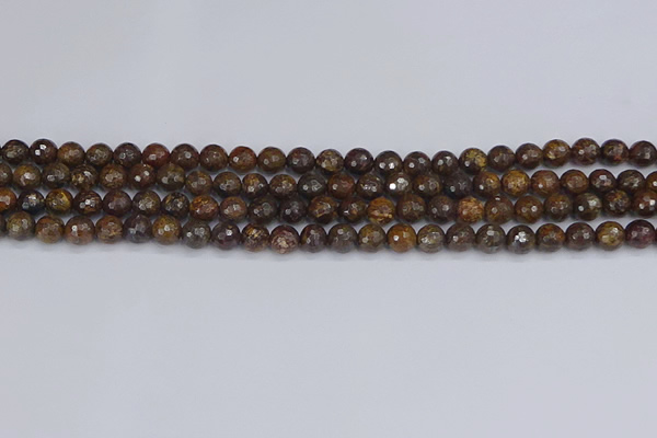 CBZ611 15.5 inches 6mm faceted round bronzite gemstone beads