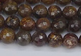 CBZ612 15.5 inches 8mm faceted round bronzite gemstone beads