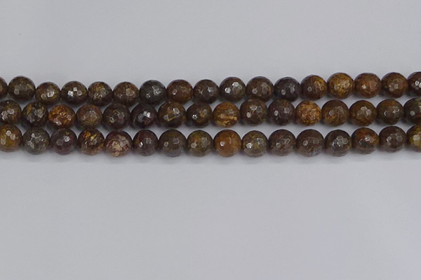 CBZ613 15.5 inches 10mm faceted round bronzite gemstone beads