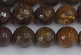 CBZ614 15.5 inches 12mm faceted round bronzite gemstone beads