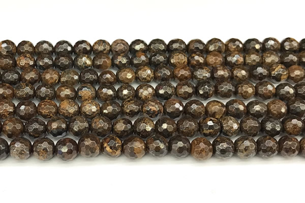 CBZ630 15 inches 6mm faceted round bronzite beads wholesale