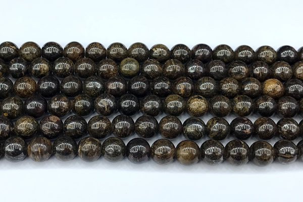 CBZ635 15 inches 8mm round bronzite beads, 2mm hole