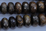 CBZ67 15.5 inches 8*16mm faceted rondelle bronzite gemstone beads