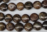 CBZ71 15.5 inches 10mm flat round bronzite gemstone beads