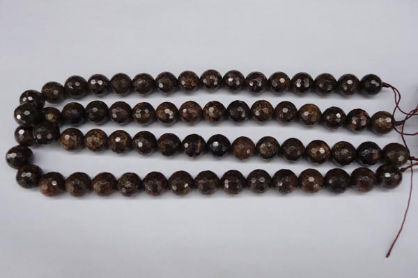 CBZ96 15.5 inches 12mm faceted round bronzite gemstone beads