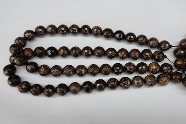 CBZ97 15.5 inches 14mm faceted round bronzite gemstone beads