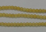 CCA02 15.5 inches 4mm round yellow calcite gemstone beads wholesale