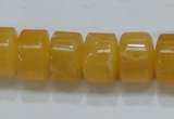 CCA09 15.5 inches 10*16mm wheel-shaped yellow calcite gemstone beads