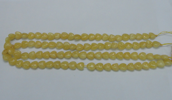 CCA11 15.5 inches 10*10mm heart yellow calcite gemstone beads