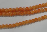 CCA300 15.5 inches 4mm round orange calcite gemstone beads wholesale