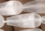 CCA375 15.5 inches 8*20mm teardrop white calcite gemstone beads