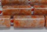 CCA466 15.5 inches 12*30mm tube orange calcite gemstone beads